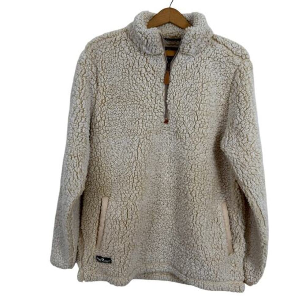 Simply Southern Womens Fuzzy Pullover Size Medium Quarter Zip Faux Fur Cozy Warm